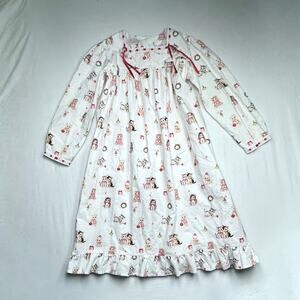 Sal & Pimenta Cotton Girls Festive Kittens Christmas Nightgown Dress Size 10T